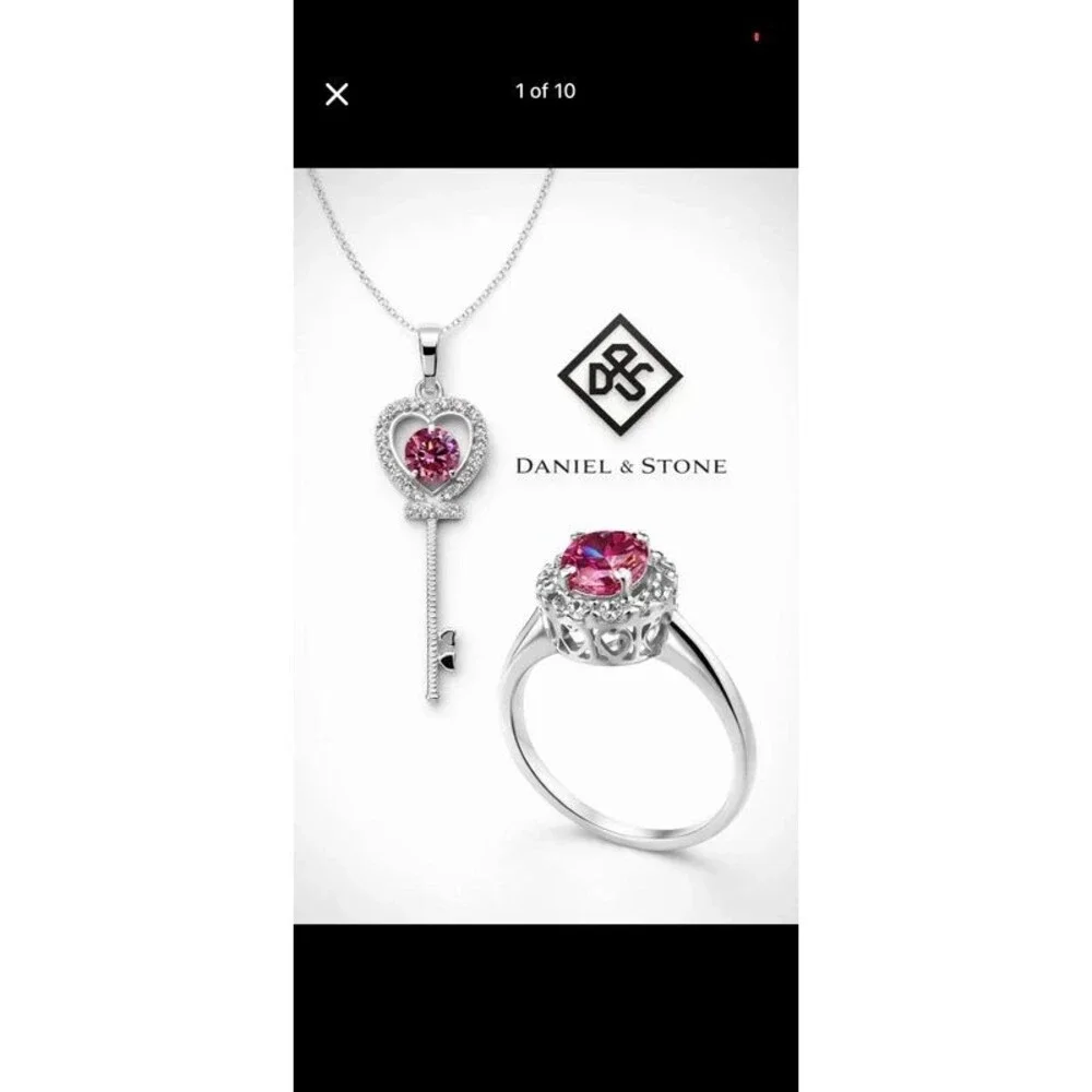 Certified Natural Pink Diamond Ring & Pendant Set - 2.00ct Each - GGIL